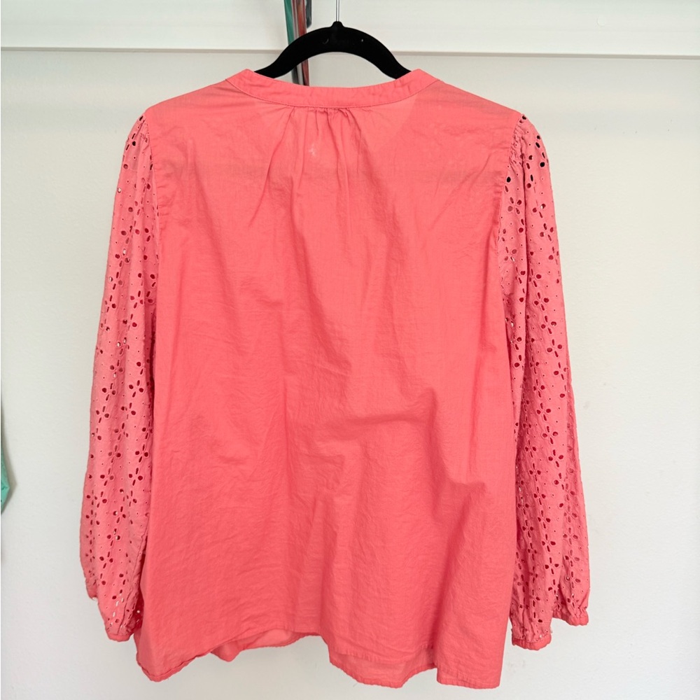 J. Crew Coral and Green Eyelet Blouses Bundle - Picture 7 of 10